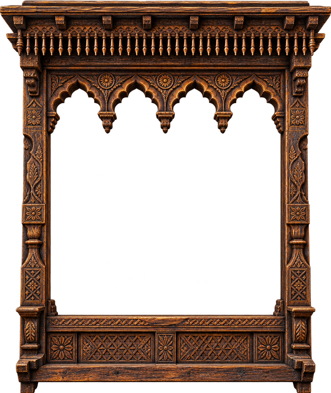 Hand-carved Himalayan Window Frame